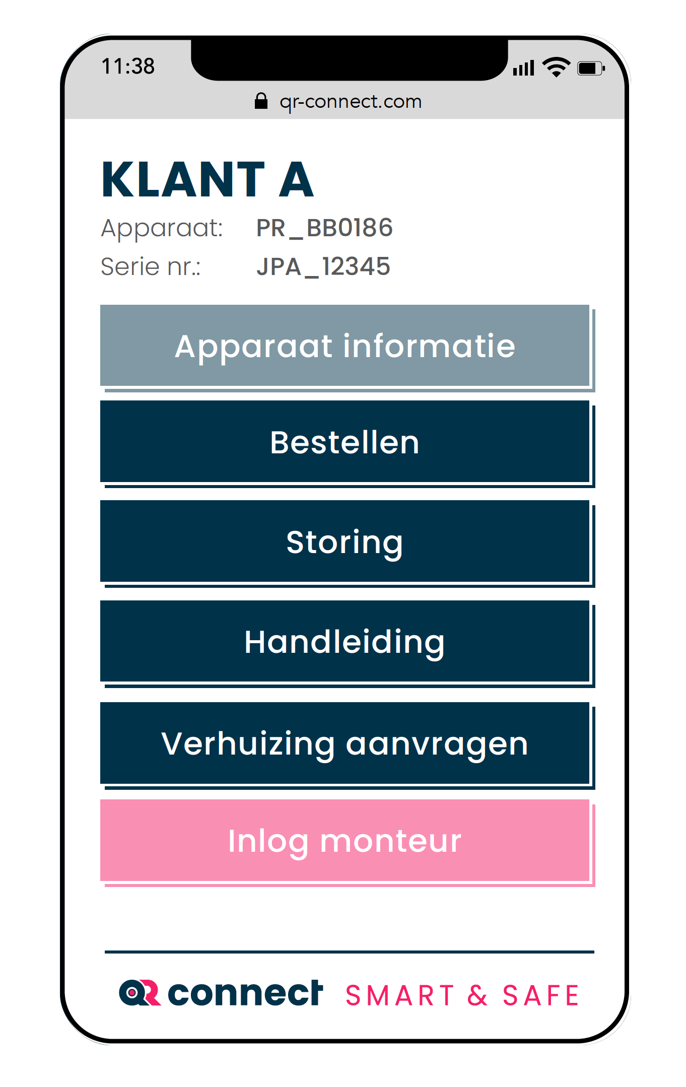 Storing melden via QR Code | QR Connect